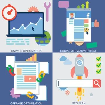 Web Icons Set  库存插图