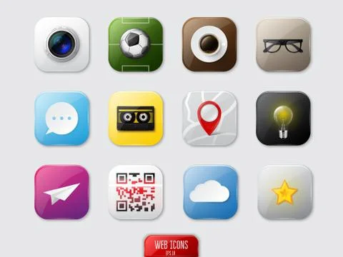 Web icons set Stock Illustration