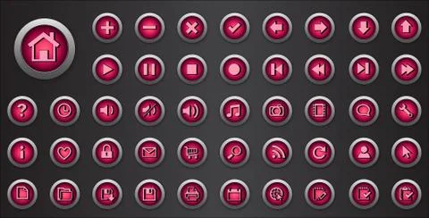 Web Icons set. Internet buttons collection with signs Stock Illustration