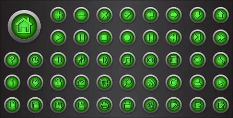 Web Icons set. Internet buttons collection with signs.. Stock-Illustration