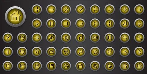 Web Icons set. Internet buttons collection with signs Stock Illustration