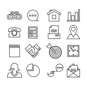 Web icons set. Trendy flat style for graphic design, web-site. Stock Vector Stock Illustration