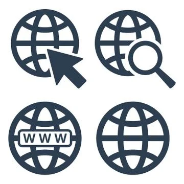 Web icons set on white background. Illustrazione stock