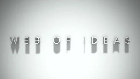 Web of ideas 3D title animation with shadows on a white background Video stock 297856565