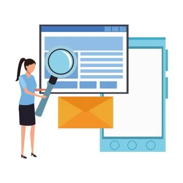 Web information with envelope Illustrazione stock