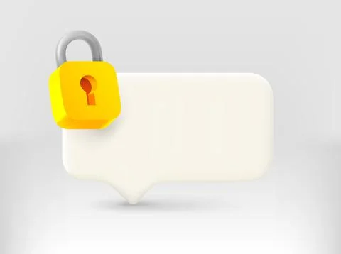 Web informer with 3d lock icon and copy space. vector illustration Stock Illustration