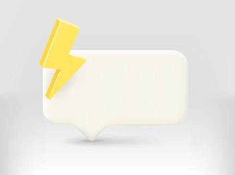 Web informer with 3d thunderbolt and copy space. vector illustration Stock Illustration