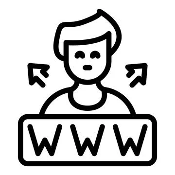 Web interaction icon, outline style Illustrazione stock