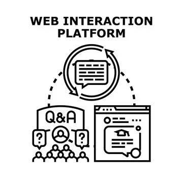 Web interaction platform for online education and coaching Illustrazione stock