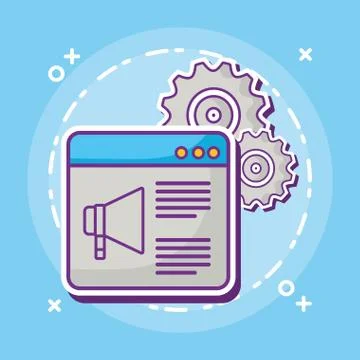 Web interface and gear wheels Stock Illustration