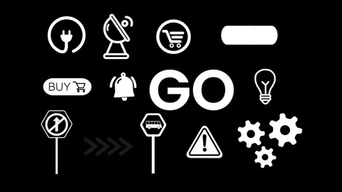 Web interface application icon, different logo animation. different icon an.. Stock Footage 321997510