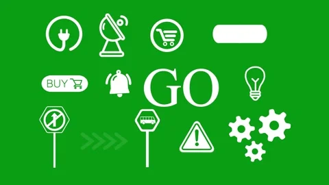 Web interface application icon, different logo animation. different icon an.. Stock Footage 321997512