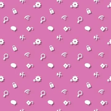 Web Interface Application Icons Seamless Pattern Stock Illustration