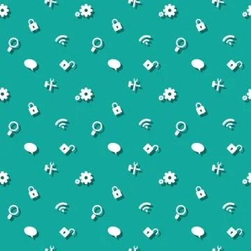 Web Interface Application Symbols Seamless Pattern Stock Illustration