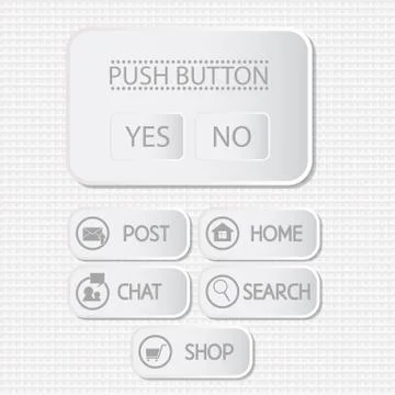 Web interface with button. menu template Illustrazione stock