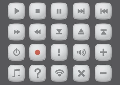 Web Interface Button Vector Computer Icon Set Illustrazione stock