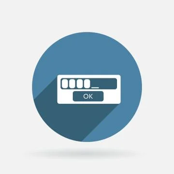 The web-interface. circle blue icon with shadow. Stock Illustration