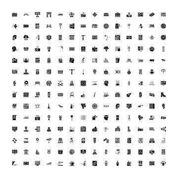 Web interface design icon set collection Illustrazione stock
