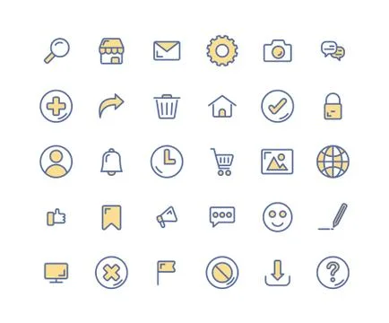 Web Interface filled outline icon set. Vector and Illustration. Stock Illustration