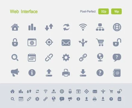 Web Interface - Granite Icons Illustrazione stock