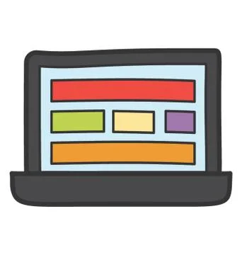 Web interface icon in doodle vector Stock Illustration