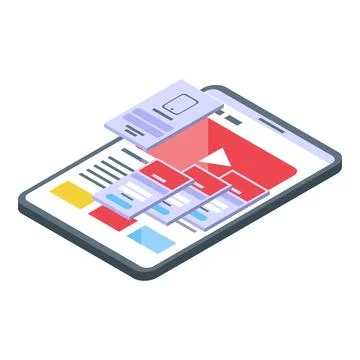 Web interface icon, isometric style 스톡 일러스트