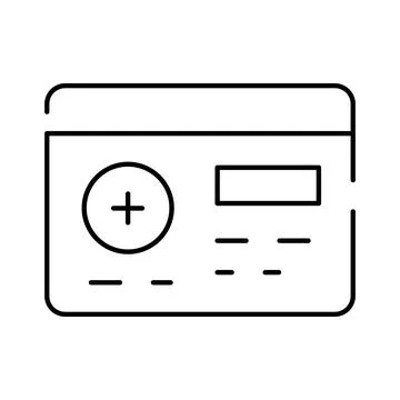 Web interface panel adding content line icon 스톡 일러스트