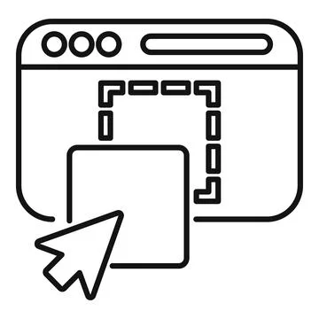 Web interface showing drag and drop functionality with mouse cursor Illustrazione stock