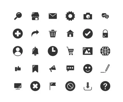 Web Interface solid icon set. Vector and Illustration. Stockillustratie