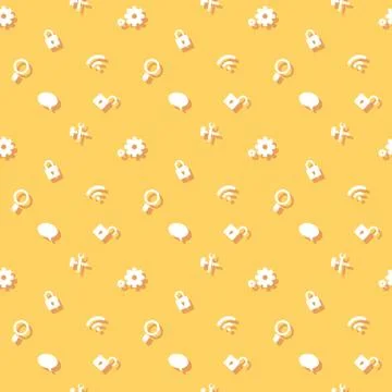 Web Interface Symbols Seamless Pattern Stock Illustration