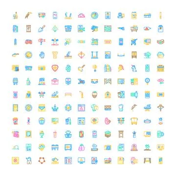 Web interface technology icons user interface elements Stock Illustration