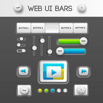 Web interface ui elements. Vector illustration Stock Illustration