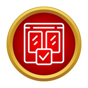 Web interface verifying task completion with a checkmark イラスト素材