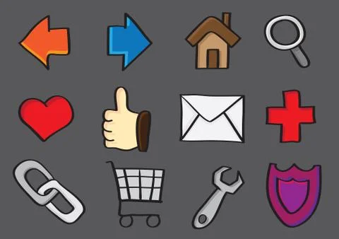 Web Internet and Computer Icons Stock Illustration