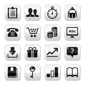 Web internet buttons set - vector Illustrazione stock