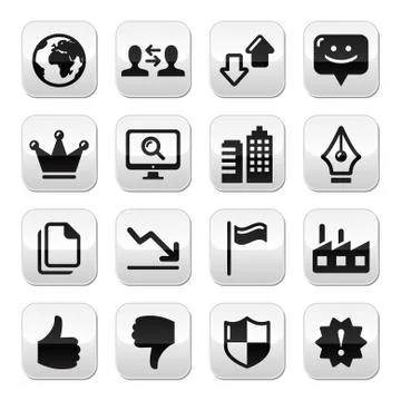 Web internet buttons set - vector Stock Illustration