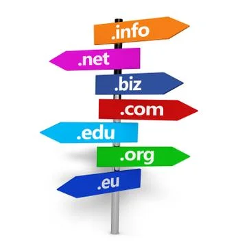 Web Internet Domain Names Signpost Stock Illustration