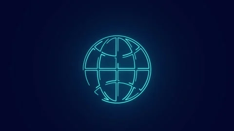 Web internet globe icon neon animation Stock Footage 241162916