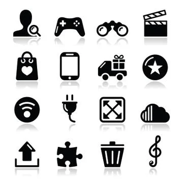 Web internet icons set - vector Stock Illustration