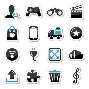 Web internet icons set - vector Stock Illustration