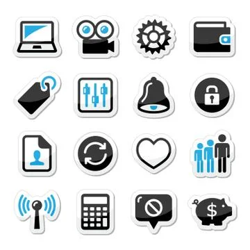 Web internet icons set - vector Stock Illustration