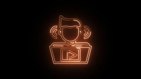 Web Isolated on Black Background Neon Internet Network Animation Stock Footage 328107419