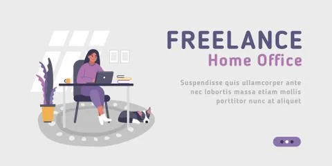 Web landing page template for freelance, work at home, online jobs and home Stock Illustration