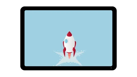 Web launch. Animation start-up. Cartoon Stock Footage 124064044