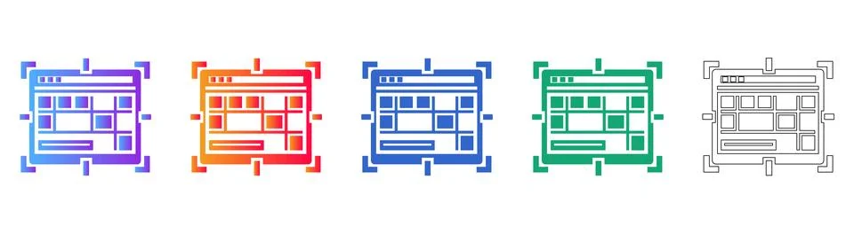 Web Layout and Interface Design Icons Stock Illustration