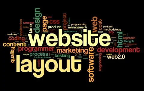 Web layout concept in word tag cloud Stock Illustration