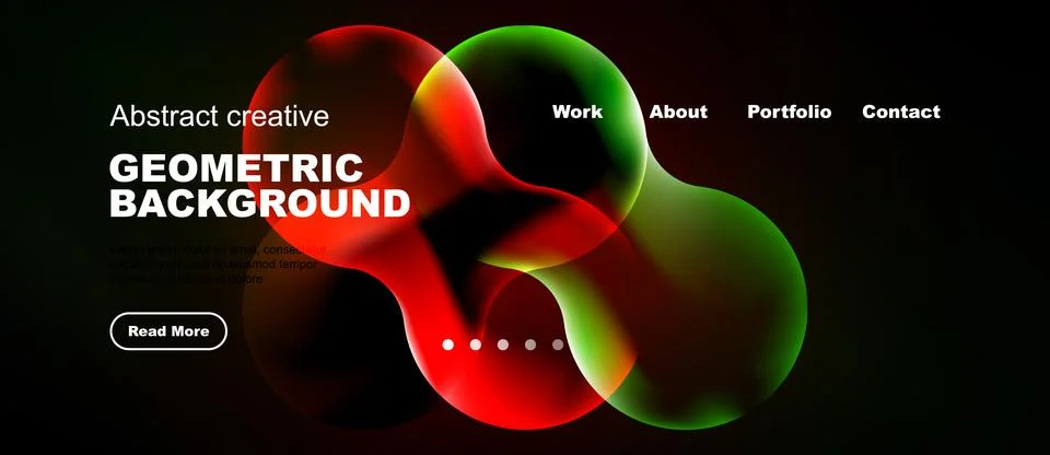 Web layout with red and green glossy liquid blobs Stock Illustration