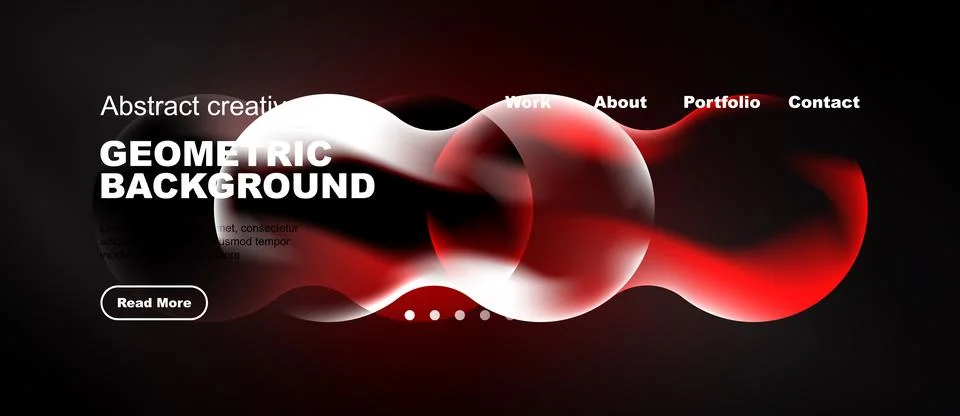 Web layout with red and white glowing gel shapes Stock Illustration