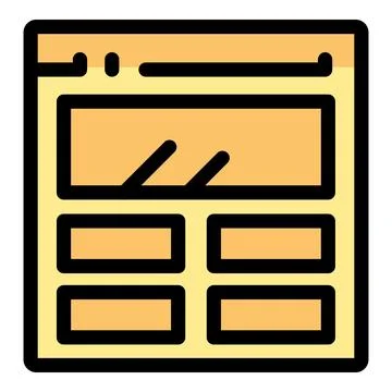 Web layout showing browser window with content blocks and navigation bar イラスト素材