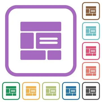 Web layout solid simple icons Stock Illustration